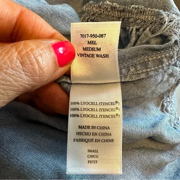 Rails Vintage Wash Chambray Lyocell Drop Waist Dress - Picture 7 of 9